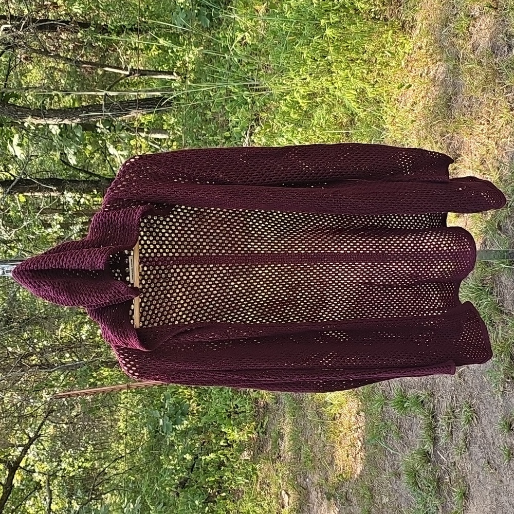 American Eagle Women's Size Small Open Front Cardigan Hooded Holey Sweater Used